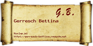 Gerresch Bettina névjegykártya